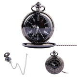 Vintage Roman Numerals Quartz Pocket Watch