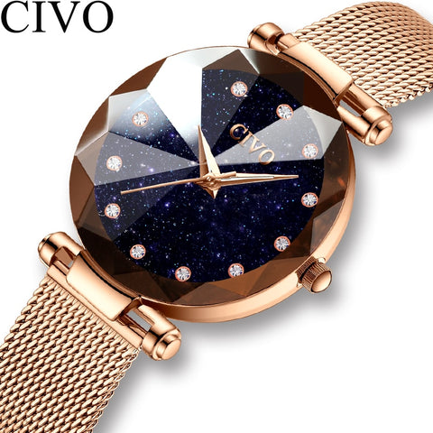 CIVO Luxury Crystal  Woman Watch